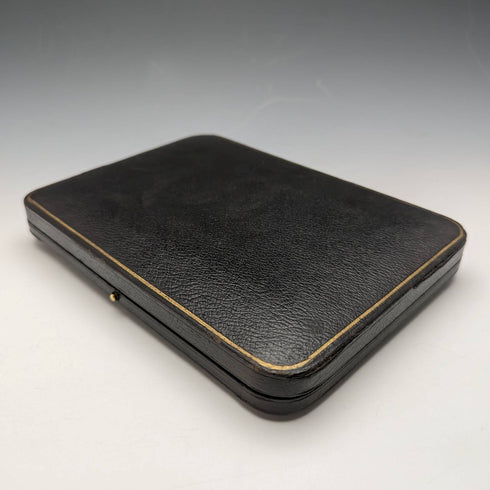 6 English antique silver plated teaspoon & tongs set in case